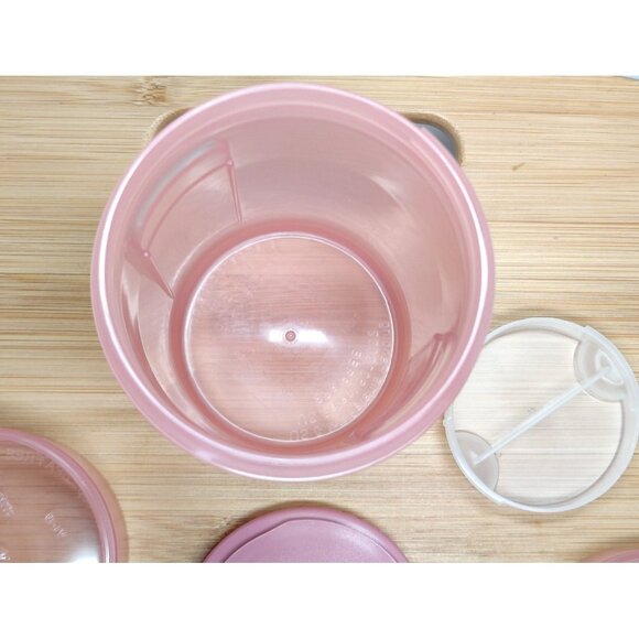 Pink Blender Bottle 22 oz Shaker, 2 Prostak Powder Jars and Supplement Storage - Picture 6 of 7